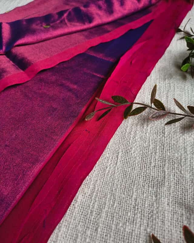 Pure Khadi Tissue Saree with Coin design - Magenta Purple
