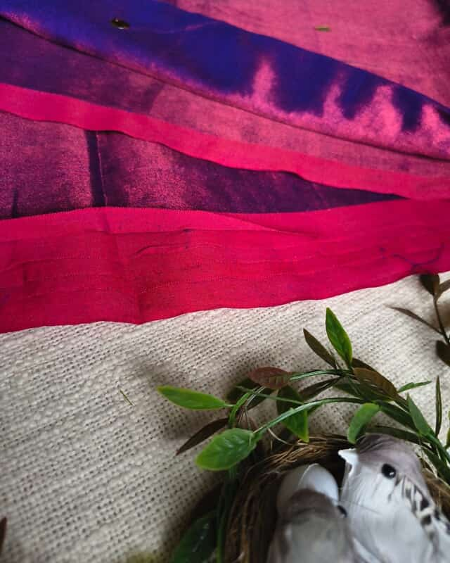Pure Khadi Tissue Saree with Coin design - Magenta Purple