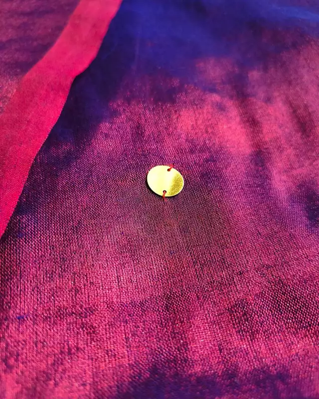 Pure Khadi Tissue Saree with Coin design - Magenta Purple