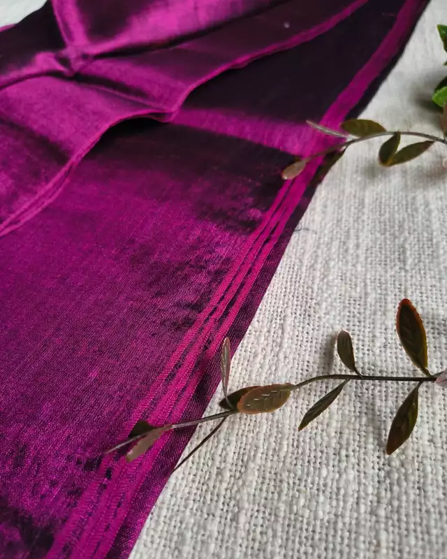 Pure Khadi Tissue Saree with Coin design - Wine