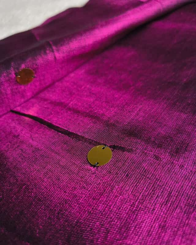 Pure Khadi Tissue Saree with Coin design - Wine
