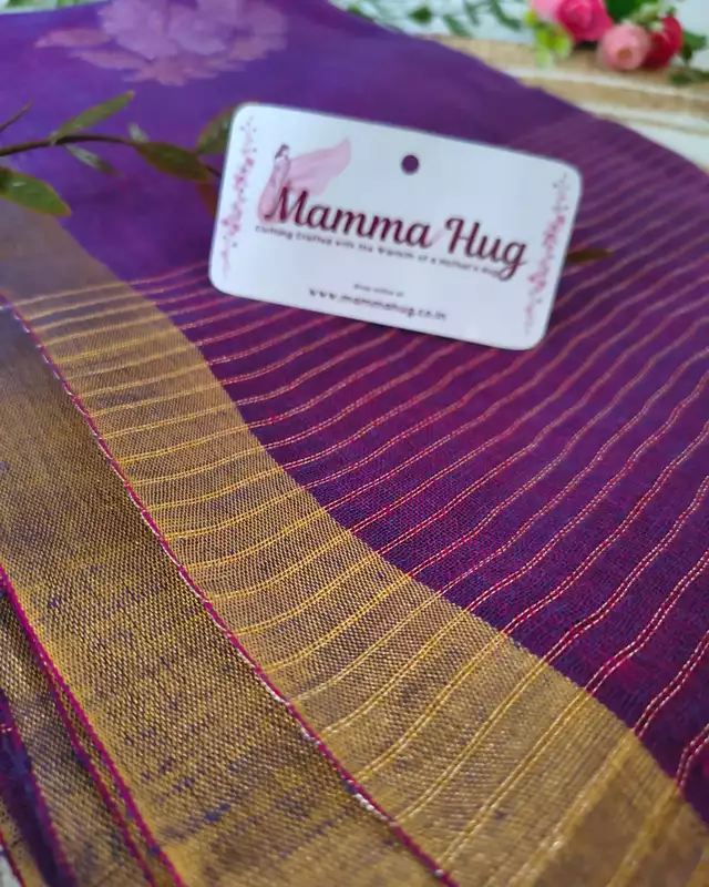 Linen By Linen Handloom Saree - Purple